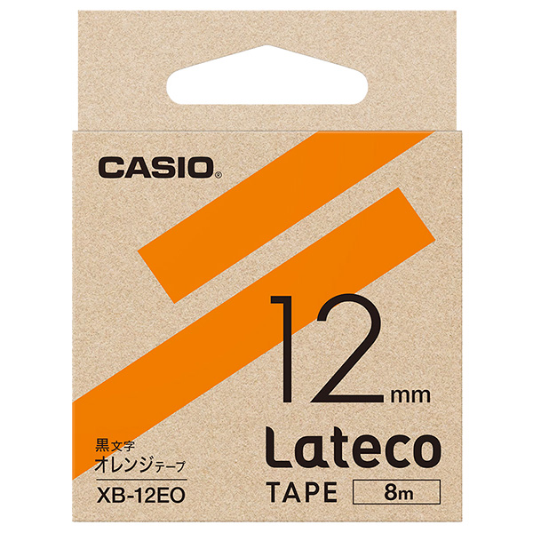 Lateco用テープ 12mm オレンジ/黒文字