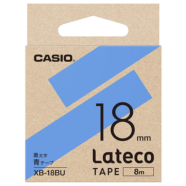 Lateco用テープ 18mm 青/黒文字
