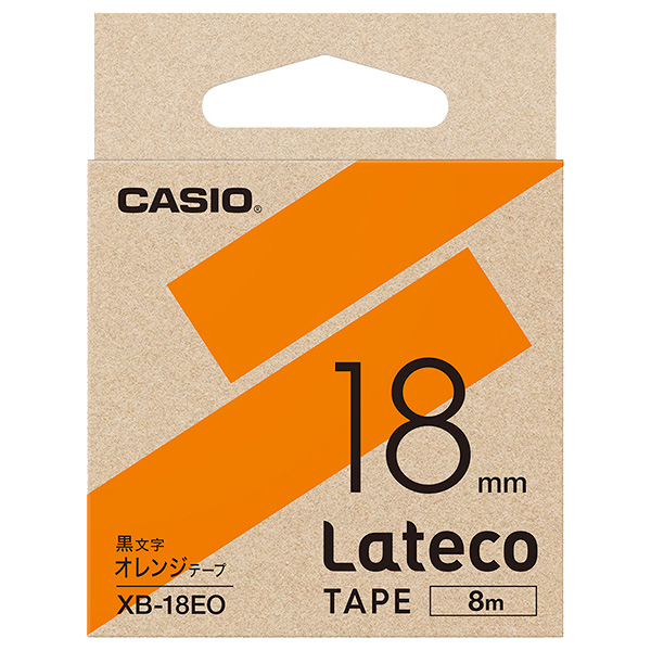 Lateco用テープ 18mm オレンジ/黒文字
