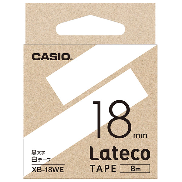 Lateco用テープ 18mm 白/黒文字