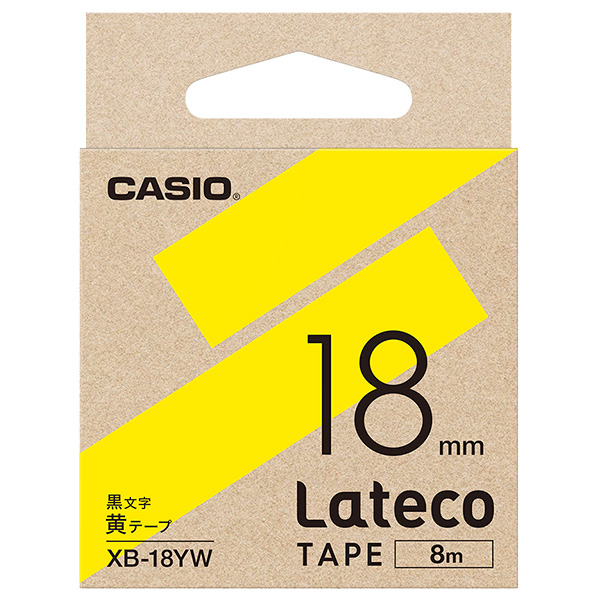 Lateco用テープ 18mm 黄/黒文字