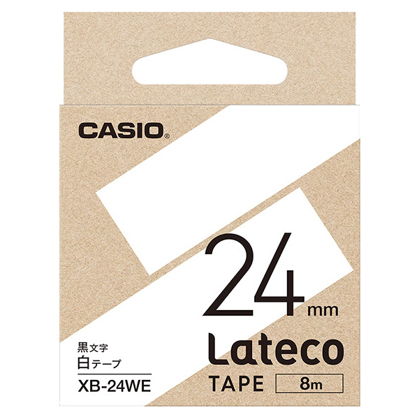 Lateco用テープ 24mm 白/黒文字