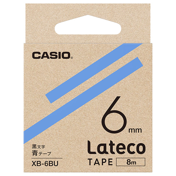 Lateco用テープ 6mm 青/黒文字