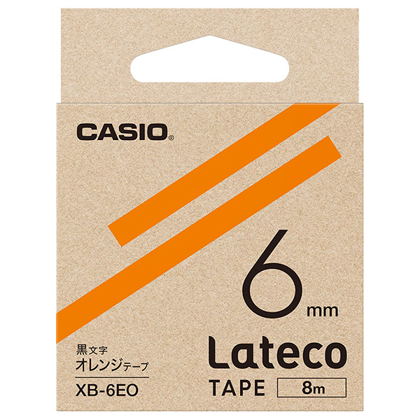 Lateco用テープ 6mm オレンジ/黒文字