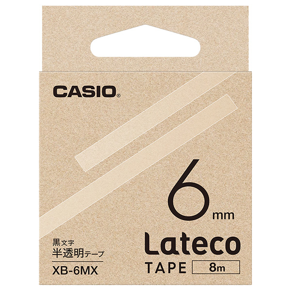 Lateco用テープ 6mm 半透明/黒文字