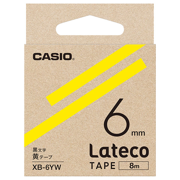 Lateco用テープ 6mm 黄/黒文字