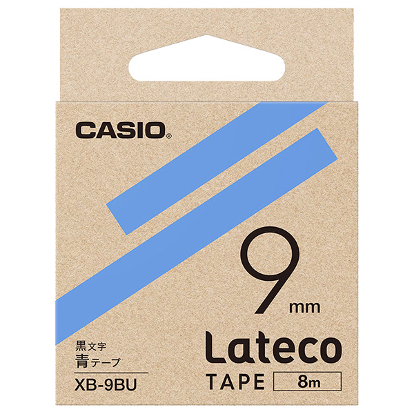 Lateco用テープ 9mm 青/黒文字