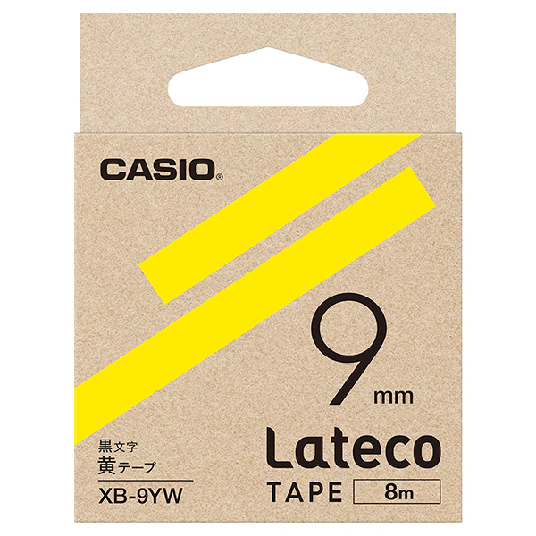 Lateco用テープ 9mm 黄/黒文字