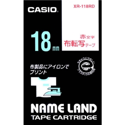 ネームランド用布転写テープ 18mm 赤文字