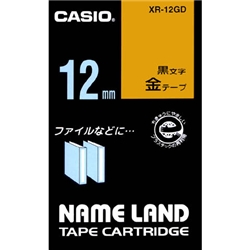 ネームランド用スタンダードテープ 12mm 金/黒文字