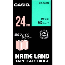 ネームランド用スタンダードテープ 24mm 緑/黒文字