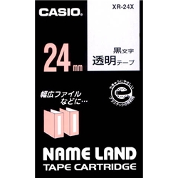 ネームランド用透明テープ 24mm 透明/黒文字