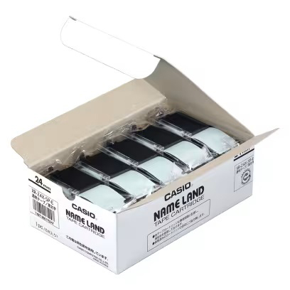 ネームランド用スタンダードテープ 24mm 透明/黒文字 5個パック
