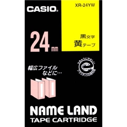 ネームランド用スタンダードテープ 24mm 黄/黒文字