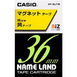 ネームランド用マグネットテープ 36mm 黄/黒文字