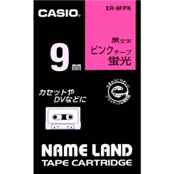 ネームランド用蛍光色テープ 9mm 蛍光ピンク/黒文字