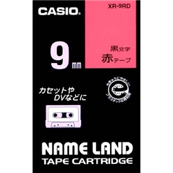 ネームランド用スタンダードテープ 9mm 赤/黒文字