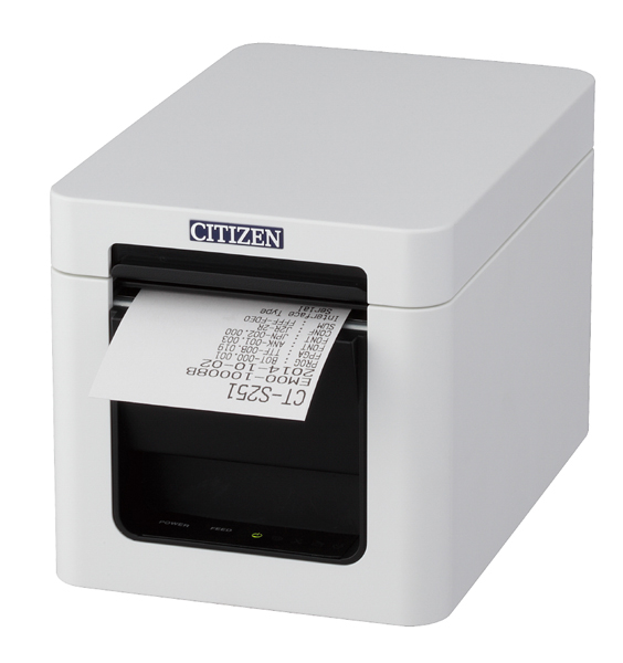コンパクトラインサーマルプリンター（印刷速度300mm/秒、用紙幅58mm、オートカッター付、有線LAN＋USBホスト（2ポート）I/F、XML対応 ホワイト）