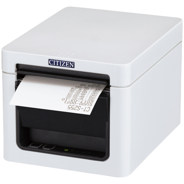 コンパクトラインサーマルプリンター（印刷速度300mm/秒、用紙幅58/80mm、オートカッター付、USB標準+有線・無線LAN I/F、ホワイト、用紙セーブ機能、多階調印刷）