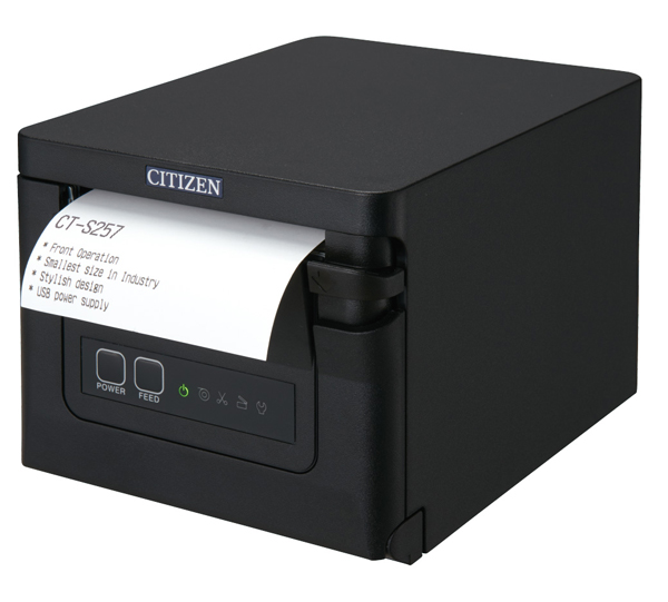 コンパクトラインサーマルプリンター（印刷速度350mm/秒、用紙幅58/80mm、オートカッター付、Bluetooth＋USB I/F、ブラック、用紙セーブ機能、多階調印刷）