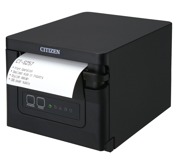 コンパクトラインサーマルプリンター（印刷速度350mm/秒、用紙幅58/80mm、オートカッター付、Bluetooth＋USBホスト（2ポート）I/F、ブラック）