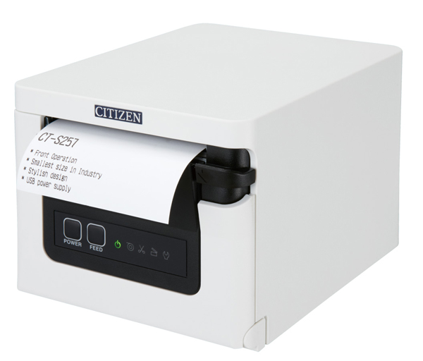 コンパクトラインサーマルプリンター（印刷速度350mm/秒、用紙幅58/80mm、オートカッター付、Bluetooth＋USBホスト（2ポート）I/F、ホワイト）