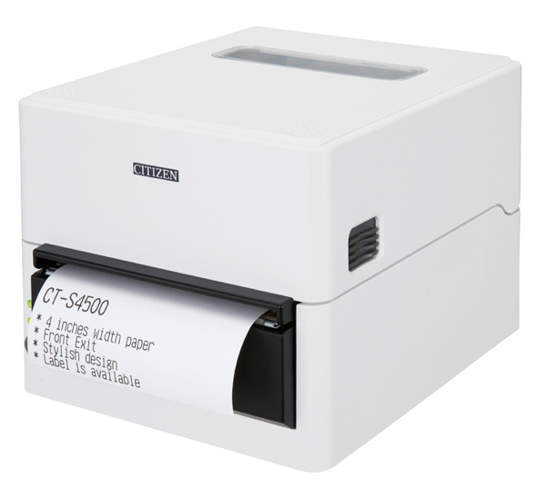 コンパクトラインサーマルプリンター 用紙幅112mm、USB標準＋無線LAN＋有線LAN＋USBホスト（2ポート）、白、ACアダプター外付モデル