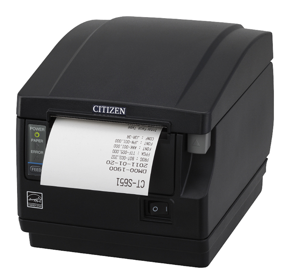 コンパクトラインサーマルプリンター（印刷速度220mm/秒、用紙幅58mm、Ethernet、ブラック、用紙セーブ機能、多階調印刷）