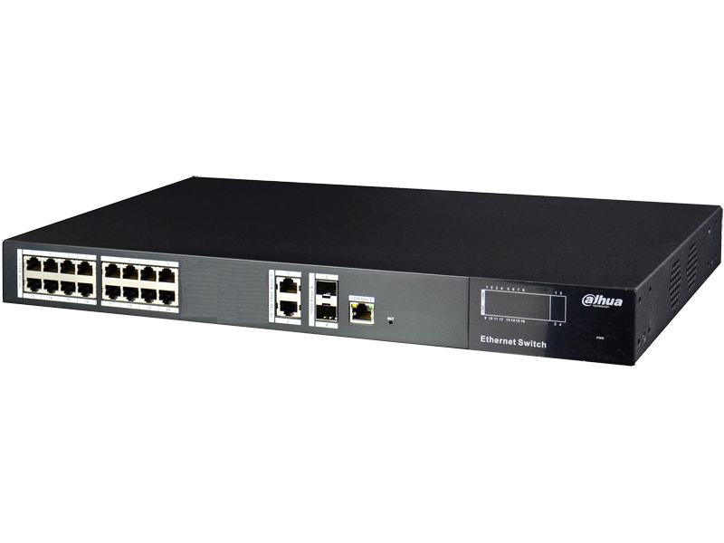 16ポートPoE給電対応マネージドスイッチ、合計250W以下