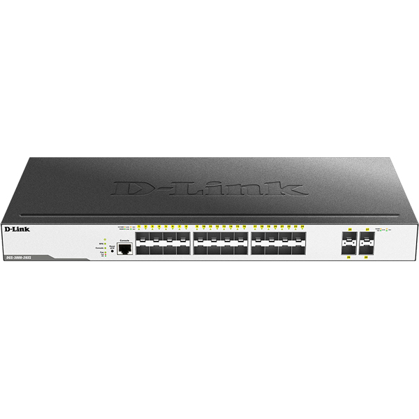 DGS-3000-28XS L2+マネージドスイッチ、SFPスロット×24、10G SFP+スロット×4（リミテッドライフタイム保証対象）