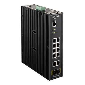 DIS-200G-12SW 産業用ギガビットレイヤ2スマートスイッチ、10/100/1000BASE-Tポート×10、SFPスロット×2、DC電源、IP30メタル筐体、-40℃～75℃対応、5年保証対象