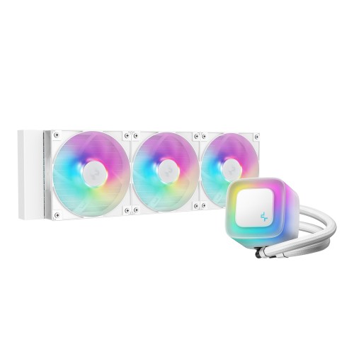 LE360 WH V2/360mm水冷CPUクーラー/ホワイト/フロスト仕上げのポンプヘッド/PWM制御ウォーターポンプ/ARGBファン/Intel LGA1851/1700/1200/1151/1150/1155/AMD AM5/AM4