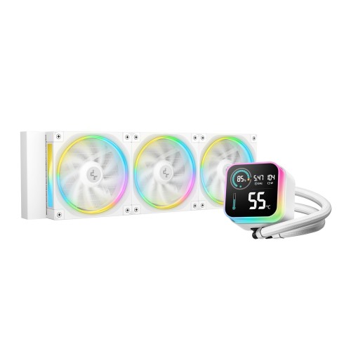 LQ360 WH/360mm水冷CPUクーラー/CPU動作状況を表示可能なディスプレイ搭載/FL12 WHファン/高効率ポンプ/Intel LGA1851/1700/1200/1151/1150/1155/AMD AM5/AM4