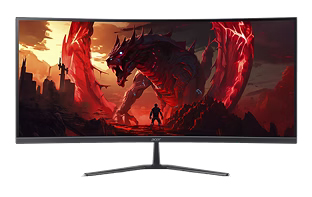 34インチウルトラワイド、湾曲（1500R）液晶ディスプレイ (34型/3440×1440/HDMI、DisplayPort/ブラック/スピーカー搭載/VA/非光沢/UWQHD、21:9/250/1ms)