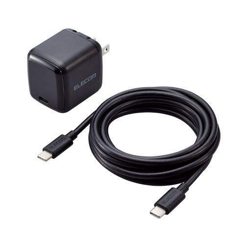ノートPC用ACアダプター/USB充電器/USB Power Delivery/65W/USB-C1ポート/C-Cケーブル付属/2.0m/ブラック