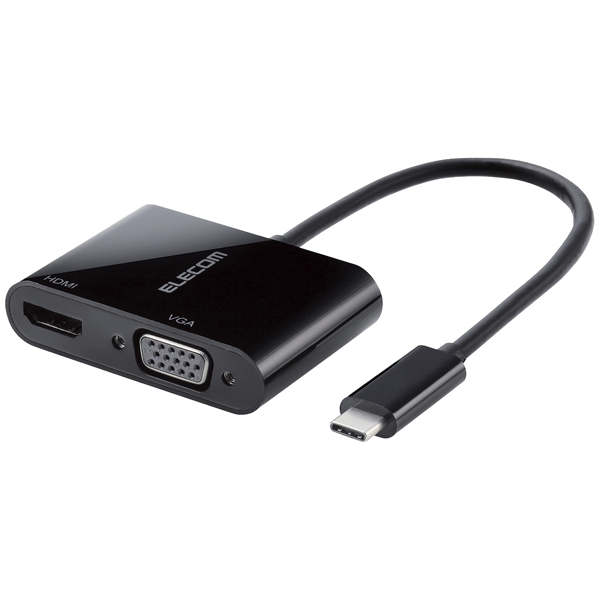 USB Type-C映像変換アダプタ/USB Type-C - HDMI＆VGA/ブラック