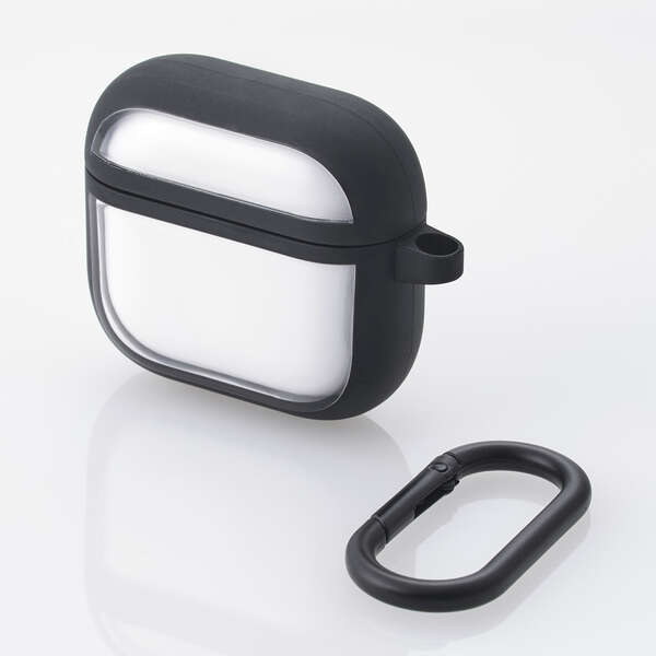 AirPods 第4世代/アクティブノイズキャンセリング搭載AirPods 第4世代/TOUGH SLIMケース/カラビナ付/ブラック