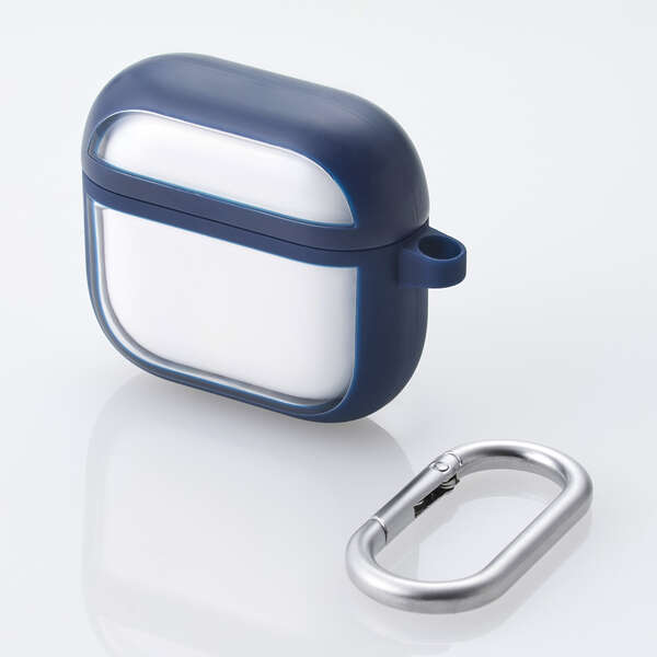 AirPods 第4世代/アクティブノイズキャンセリング搭載AirPods 第4世代/TOUGH SLIMケース/カラビナ付/ネイビー