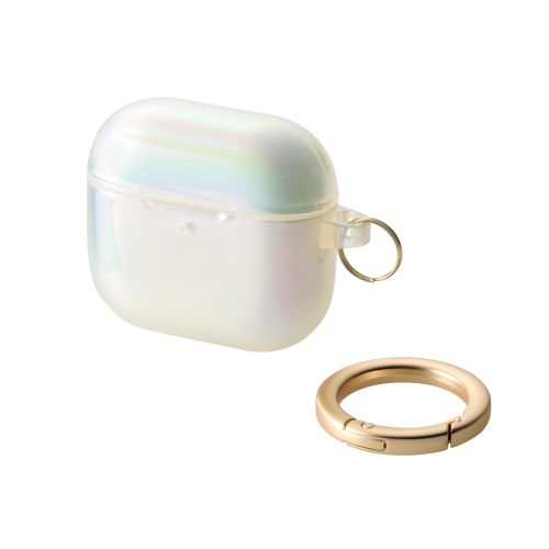 AirPods 第4世代/アクティブノイズキャンセリング搭載AirPods 第4世代/ソフトケース/&me/カラビナ付/クリアオーロラ