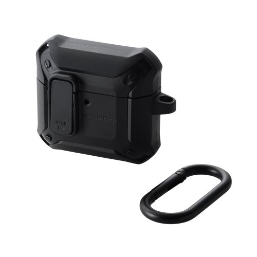AirPods 第4世代/アクティブノイズキャンセリング搭載AirPods 第4世代/ZEROSHOCK Lockケース/カラビナ付/ブラック