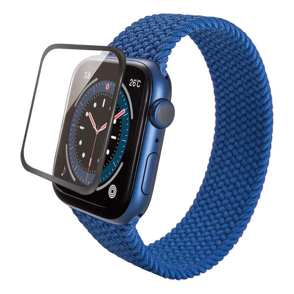 Apple Watch 40mm用フルカバーフィルム/ガラス/反射防止/フレーム付き/ブラック