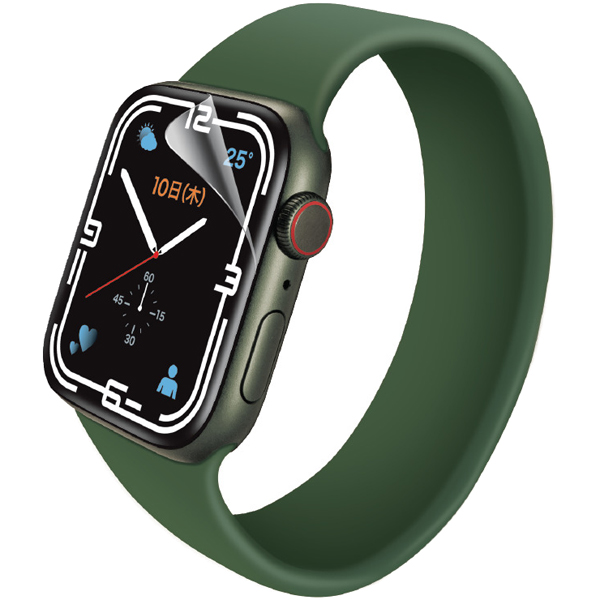 Apple Watch series7 45mm用衝撃吸収フィルム/フルカバー/防指紋/高透明