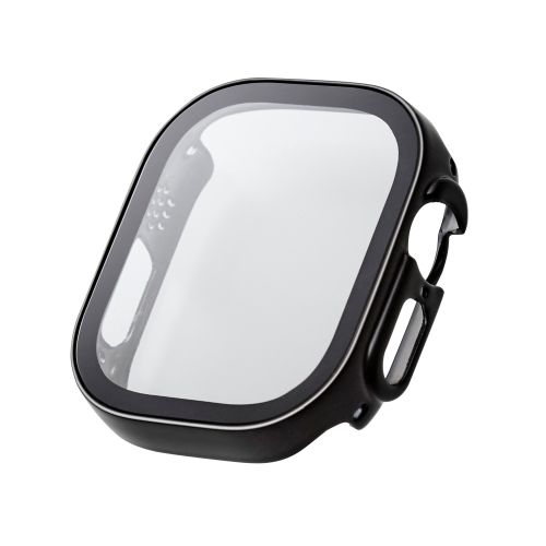 Apple Watch 49mm/フルカバーケース/プレミアムガラス/高透明/防水/ブラック
