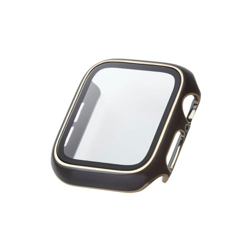 Apple Watch 40mm/フルカバーケース/&me/プレミアムガラス/高透明/ゴールドライン/チャコールグレー