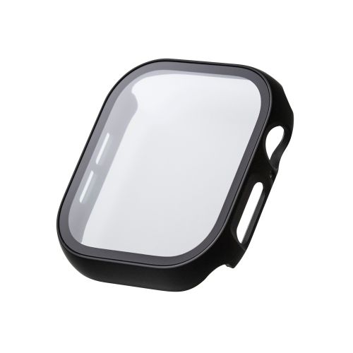 Apple Watch 46mm/フルカバーケース/プレミアムガラス/反射防止/ブラック