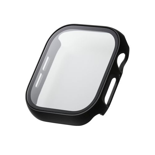Apple Watch 46mm/フルカバーケース/プレミアムガラス/ゴリラ/高透明/ブラック