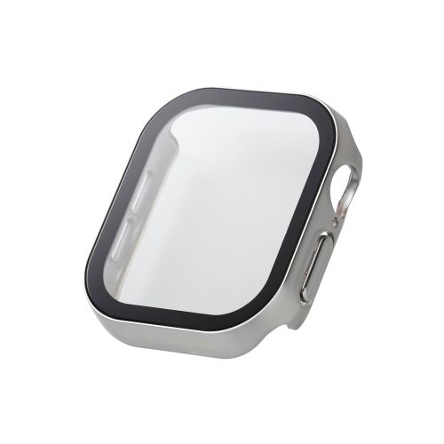 Apple Watch 42mm/フルカバーケース/プレミアムガラス/高透明/防水/シルバー