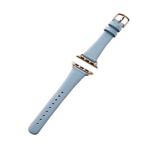 Apple Watch 41/40/38mm用バンド/ソフトレザー/スリムタイプ/&me/ダスティブルー