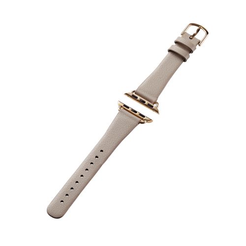 Apple Watch 41/40/38mm用バンド/ソフトレザー/スリムタイプ/&me/グレージュ