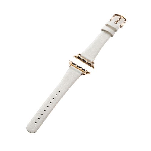 Apple Watch 41/40/38mm用バンド/ソフトレザー/スリムタイプ/&me/オフホワイト